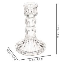 Artikel Kerzenhalter transparent Design klassisch Tischdekoration 12cm 2St