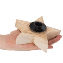 Artikel Holzstern Kerzenständer rustikal für Stabkerzen 16cm
