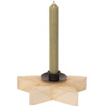 Artikel Holzstern Kerzenständer rustikal für Stabkerzen 16cm