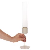 Artikel Stabkerzenhalter mit Glaszylinder modern 45cm