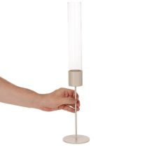 Artikel Kerzenhalter mit Glaszylinder auf Metallfuß 50cm