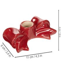 Artikel Kerzenhalter Schleifenform Rot für Stabkerzen 11cm 2St