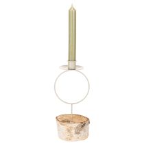 Artikel Kerzenhalter mit Birkenholz Sockel und Metallring 20cm