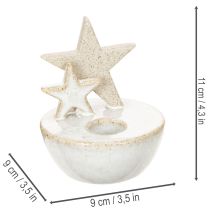 Artikel Kerzenhalter Sterne aus Keramik Weihnachtsdeko 11cm 2St