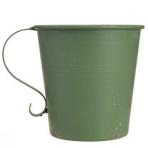Artikel Stabkerzenhalter Vintage Tasse Deko Metall Grün Ø11cm H11cm