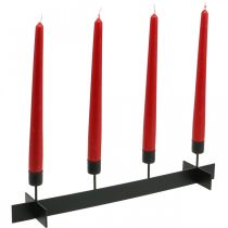 Kerzenständer Schwarz, Kerzenhalter Adventskranz 40cm H8cm