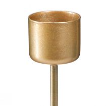 Artikel Stabkerzenhalter zum Stecken Mattgold Ø22mm H10,5cm 12 St
