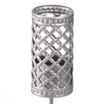 Artikel Stabkerzenhalter zum Stecken Silbergrau Ø22mm H10cm 4 St