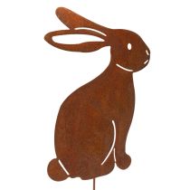 Artikel Gartenstecker Hase aus Metall rustikaler Hingucker für Beete und Blumen 100cm 2St