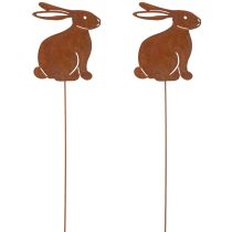 Artikel Gartenstecker Hase aus Metall rustikaler Hingucker für Beete und Blumen 100cm 2St