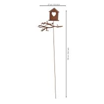 Artikel Rost Gartenstecker Vogelhaus mit Herz und Zweig 100cm