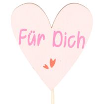 Artikel Herzstecker Für Dich Dekoration Holz mit Schriftzug 31cm 12 Stück