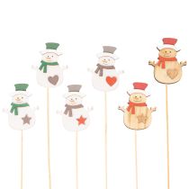 Artikel Holzstecker Schneemann für Blumendeko Weihnachten 31cm 12St
