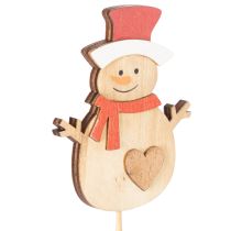 Artikel Holzstecker Schneemann für Blumendeko Weihnachten 31cm 12St