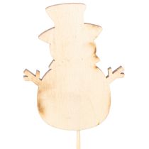 Artikel Holzstecker Schneemann für Blumendeko Weihnachten 31cm 12St