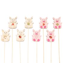 Artikel Dekostecker Schweinchen Blumendeko Holz 31cm 16St