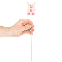 Artikel Dekostecker Schweinchen Blumendeko Holz 31cm 16St