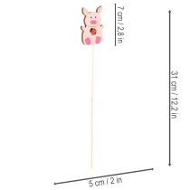 Artikel Dekostecker Schweinchen Blumendeko Holz 31cm 16St