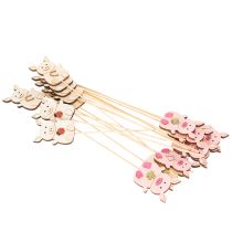 Artikel Dekostecker Schweinchen Blumendeko Holz 31cm 16St