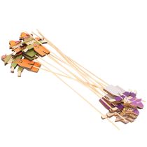 Artikel Holzstecker Vogelscheuchen Dekoration bunt gemischt 30cm 12St