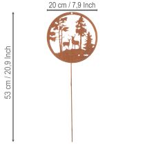 Artikel Gartenstecker Rost Rund Hirsch Silhouette Wald Dekoration 53cm 2St
