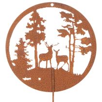 Artikel Gartenstecker Rost Rund Hirsch Silhouette Wald Dekoration 53cm 2St