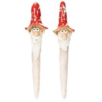 Artikel Zwerg zum Stecken Figur mit langem Bart und Pilzhut Deko 17cm 2St