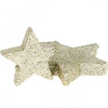 Streudeko Weihnachten Sterne, Streusterne Glitter Golden Ø4/5cm 40St