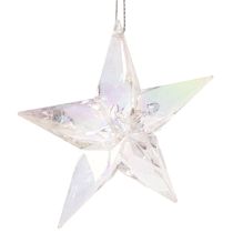 Artikel Dekoanhänger Stern Acryl irisierend klar Baumschmuck 9cm 6St