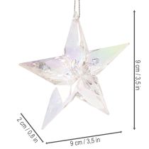 Artikel Dekoanhänger Stern Acryl irisierend klar Baumschmuck 9cm 6St