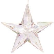 Artikel Dekoanhänger Stern Acryl irisierend klar Baumschmuck 9cm 6St