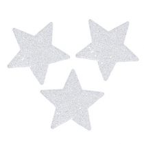 Sterne Weiß 6,5cm mit Glimmer 36St