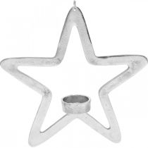 Artikel Deko Stern Teelichthalter Metall zum Hängen Silbern 24cm