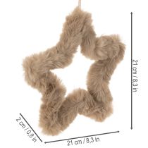 Artikel Hängender Deko Stern aus Kunstfell 21cm 4St