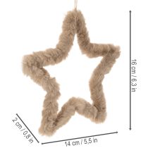 Artikel Deko Stern Kunstfell zum Aufhängen 30cm 3St