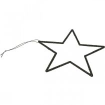 Artikel Weihnachtsdeko Stern Anhänger Schwarz Glitter 17,5cm 9 St