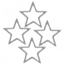 Artikel Streudeko Weihnachten Sterne Silbern Glitter Ø4cm 120St