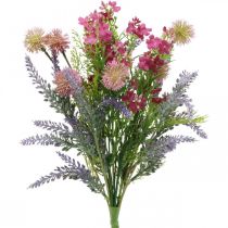 Floristik24 Künstlicher Blumenstrauß Lavendel Tischdeko Violett, Rosa H42cm