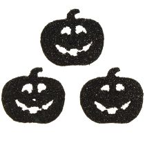 Artikel Streudeko Halloween Kürbis Deko 4cm Schwarz, Glitter 72 St