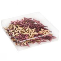 Artikel Streudeko Holz Sterne in Berry Rosa Natur Ø4cm 72 St