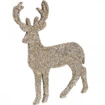 Streudeko Weihnachten Hirsch Deko Gold Glitter 6×8cm 24St