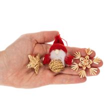 Artikel Strohanhänger Set Weihnachtsbaumschmuck Figuren und Sterne 6cm 30St