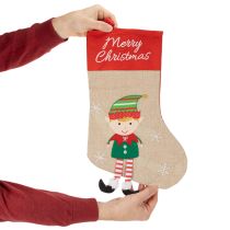 Artikel Weihnachtsstrumpf mit Motiv zum Aufhängen 50cm 3St