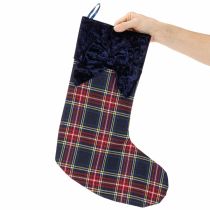 Artikel Nikolausstiefel kariert mit Schleife zum Aufhängen 43cm 2St