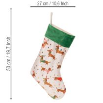 Artikel Weihnachtssocke mit Dackel Motiv 50cm