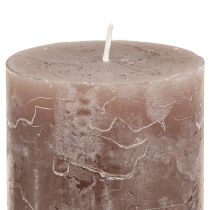 Artikel Rustikale Stumpenkerzen Set 12 Stück in Braun-Tönen, 70x100mm – Lange Brenndauer, Marmoroptik für Deko & Ambiente