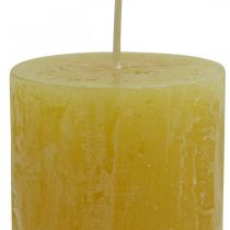Artikel Stumpenkerzen Rustic Durchgefärbte Kerzen Gelb 60/110mm 4St
