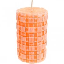 Artikel Kerzen Rustic, Stumpenkerzen Korbmuster, Wachskerzen Orange 110/65 2St