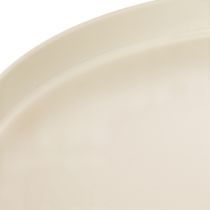 Artikel Dekotablett rund Creme 30 cm auf Fuß für Tischdeko