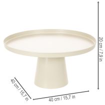 Artikel Dekoteller rund beige 40 cm hoher Fuß